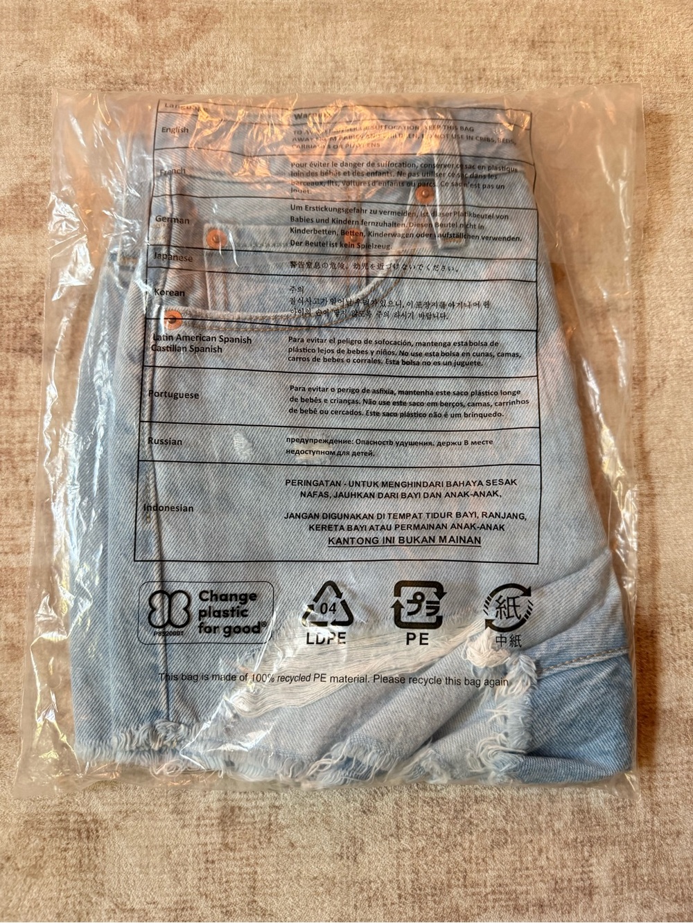 NWT Levi's Light Blue Distressed 501 Denim Shorts - Picture 5 of 6